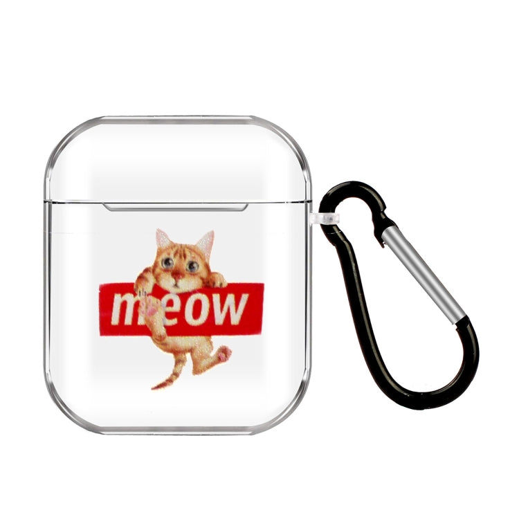 Cartoon Pattern Transparent TPU Earphone Case with Keychain, For Apple AirPods 1/2, For AirPods Pro 3