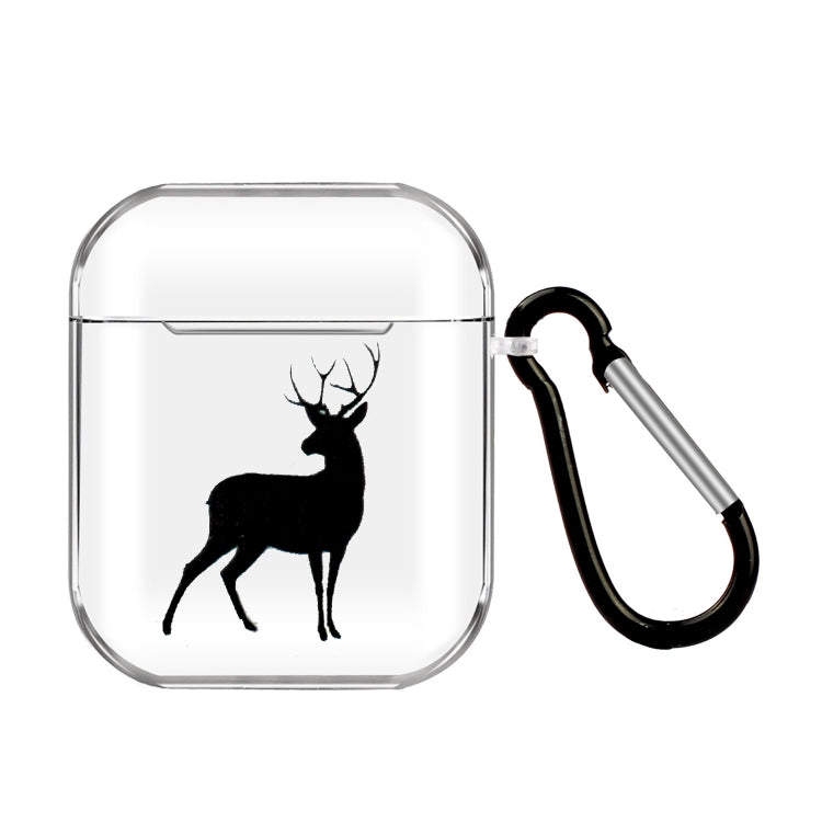 Cartoon Pattern Transparent TPU Earphone Case with Keychain, For Apple AirPods 1/2, For AirPods Pro 3