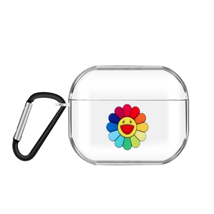 Cartoon Pattern Transparent TPU Earphone Case with Keychain, For Apple AirPods 1/2, For AirPods Pro 3