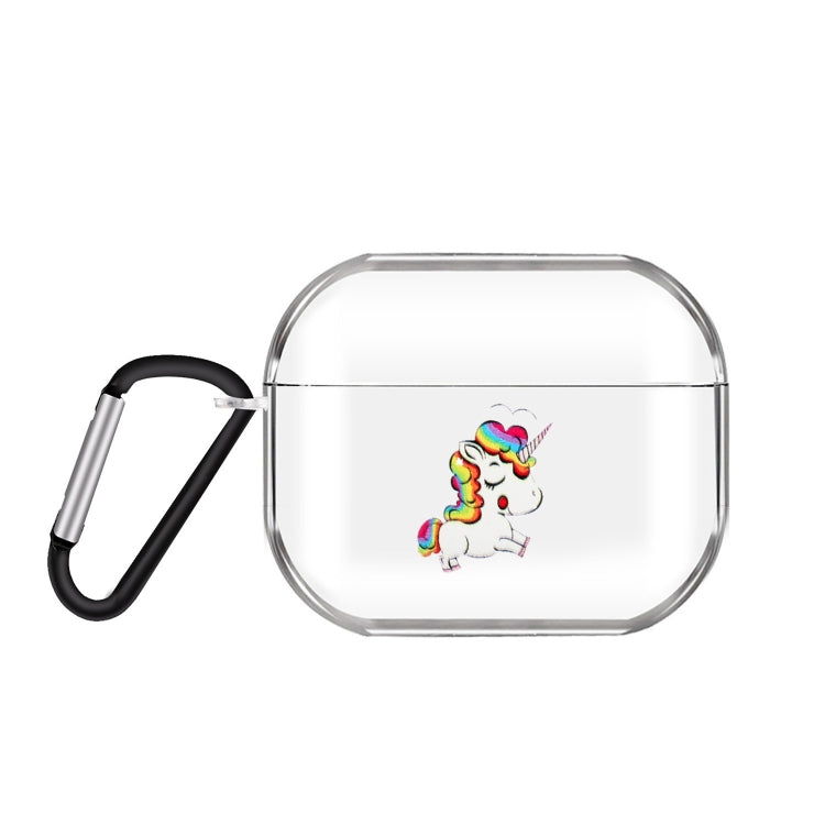 Cartoon Pattern Transparent TPU Earphone Case with Keychain, For Apple AirPods 1/2, For AirPods Pro 3