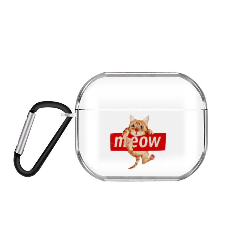 Cartoon Pattern Transparent TPU Earphone Case with Keychain, For Apple AirPods 1/2, For AirPods Pro 3