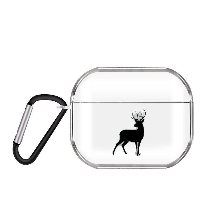 Cartoon Pattern Transparent TPU Earphone Case with Keychain, For Apple AirPods 1/2, For AirPods Pro 3
