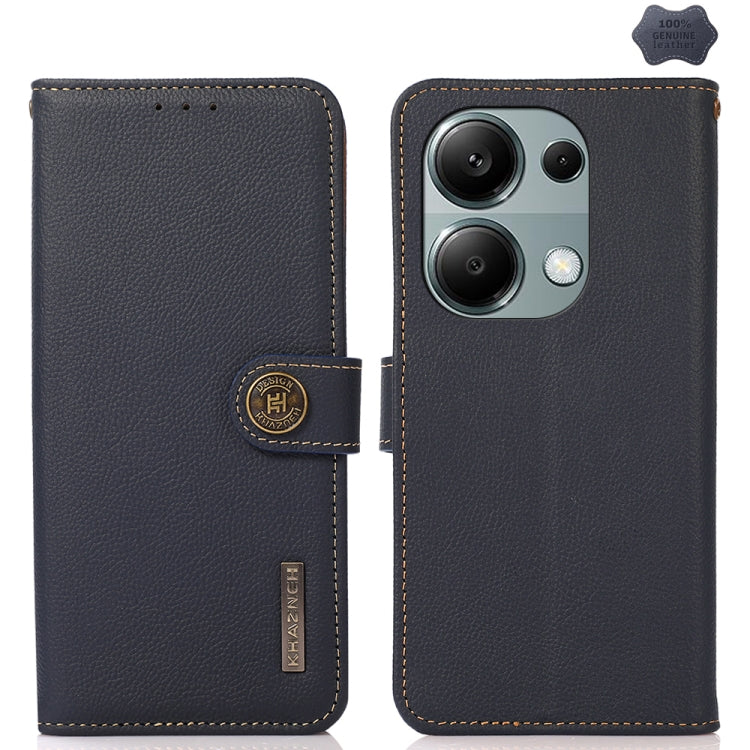KHAZNEH Custer Texture RFID Genuine Leather Phone Case, Series 2