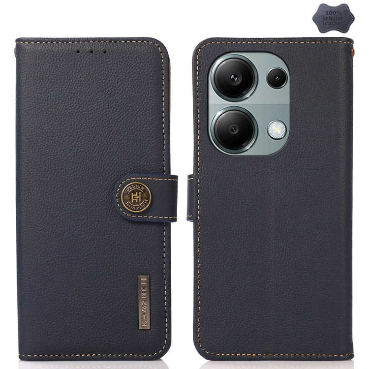 KHAZNEH Custer Texture RFID Genuine Leather Phone Case, Series 2