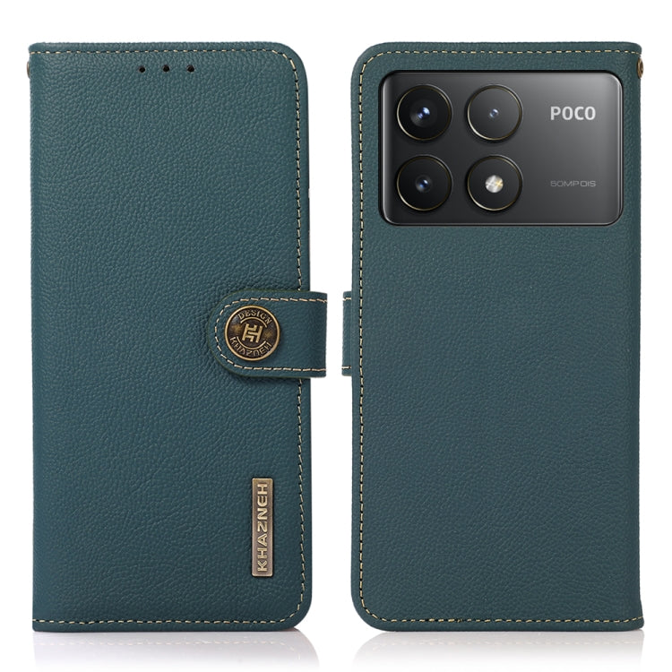 KHAZNEH Custer Texture RFID Genuine Leather Phone Case, Series 2