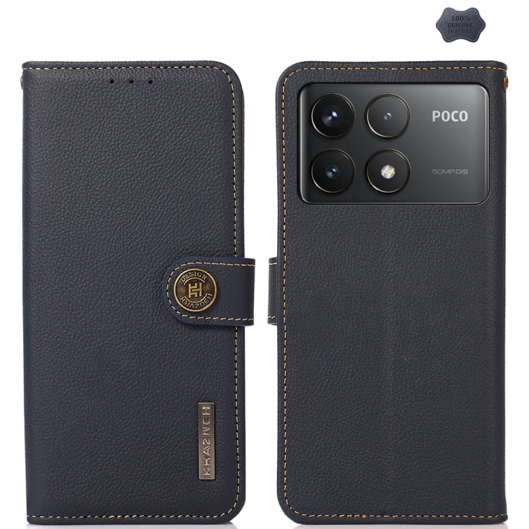 KHAZNEH Custer Texture RFID Genuine Leather Phone Case, Series 2