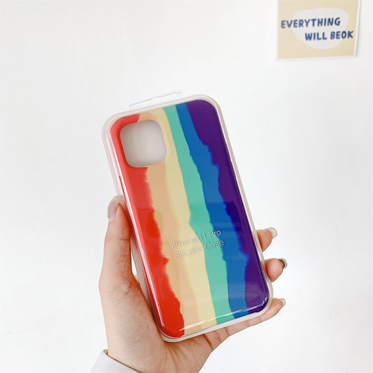 Rainbow Liquid Silicone Shockproof Coverage Protective Case, For iPhone 11 Pro, For iPhone 11 Pro Max