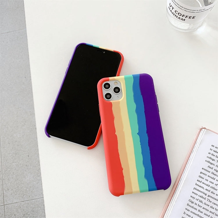 Rainbow Liquid Silicone Shockproof Coverage Protective Case, For iPhone 11 Pro, For iPhone 11 Pro Max