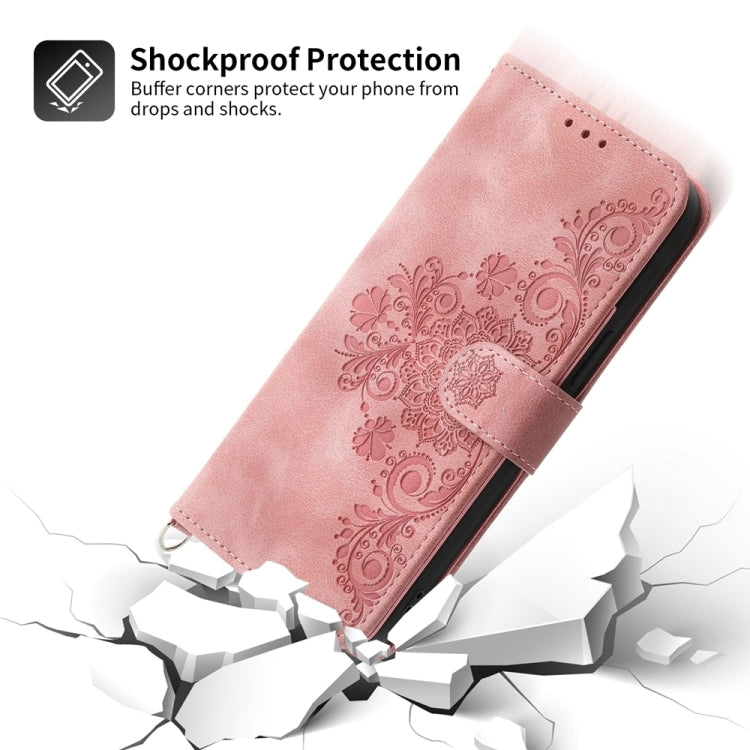 Skin-feel Flowers Embossed Wallet Leather Phone Case, For iPhone 16, For iPhone 15 Pro Max, For iPhone 15 Pro, For iPhone 15 Plus