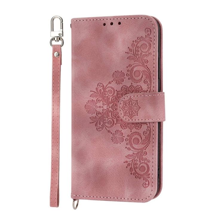 Skin-feel Flowers Embossed Wallet Leather Phone Case, For iPhone 17 Pro Max, For iPhone 17 Pro, For iPhone 17, For iPhone 17 Air