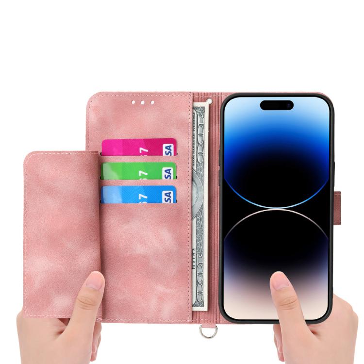 Skin-feel Flowers Embossed Wallet Leather Phone Case, For iPhone 17 Pro Max, For iPhone 17 Pro, For iPhone 17, For iPhone 17 Air