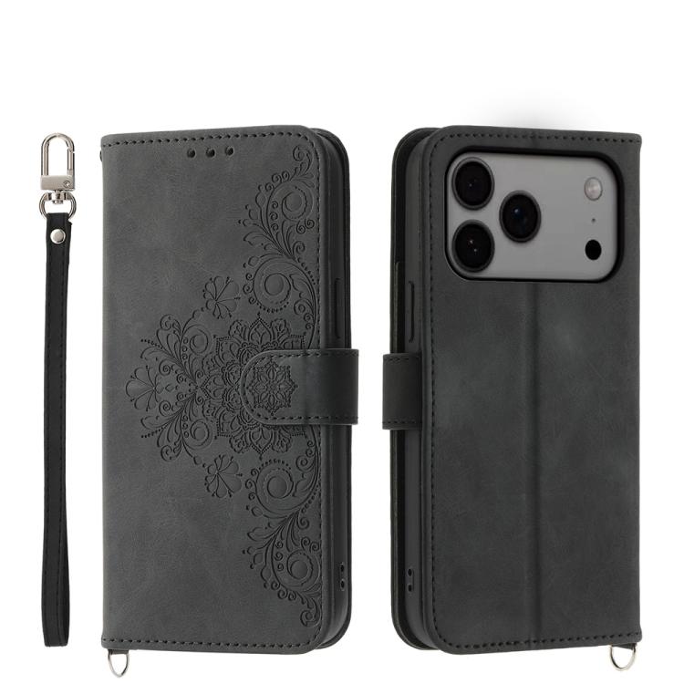 Skin-feel Flowers Embossed Wallet Leather Phone Case, For iPhone 17 Pro Max, For iPhone 17 Pro, For iPhone 17, For iPhone 17 Air