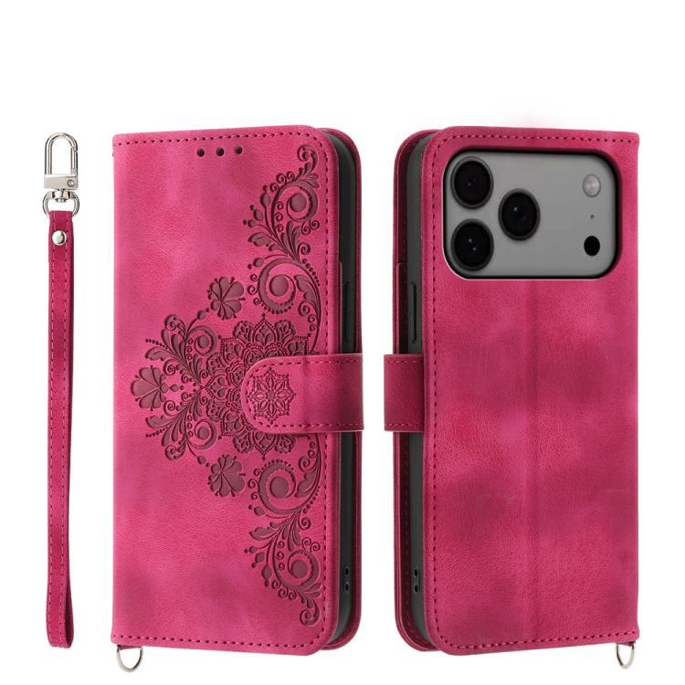 Skin-feel Flowers Embossed Wallet Leather Phone Case, For iPhone 17 Pro Max, For iPhone 17 Pro, For iPhone 17, For iPhone 17 Air