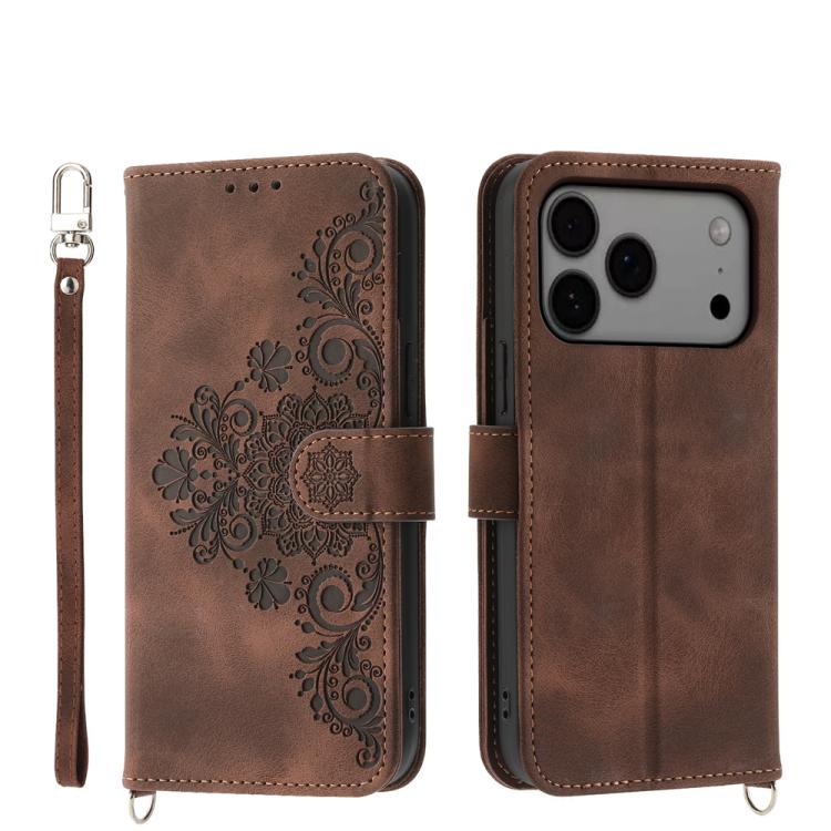 Skin-feel Flowers Embossed Wallet Leather Phone Case, For iPhone 17 Pro Max, For iPhone 17 Pro, For iPhone 17, For iPhone 17 Air
