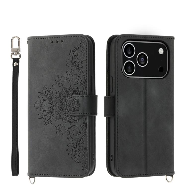 Skin-feel Flowers Embossed Wallet Leather Phone Case, For iPhone 17 Pro Max, For iPhone 17 Pro, For iPhone 17, For iPhone 17 Air
