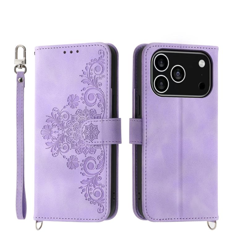 Skin-feel Flowers Embossed Wallet Leather Phone Case, For iPhone 17 Pro Max, For iPhone 17 Pro, For iPhone 17, For iPhone 17 Air