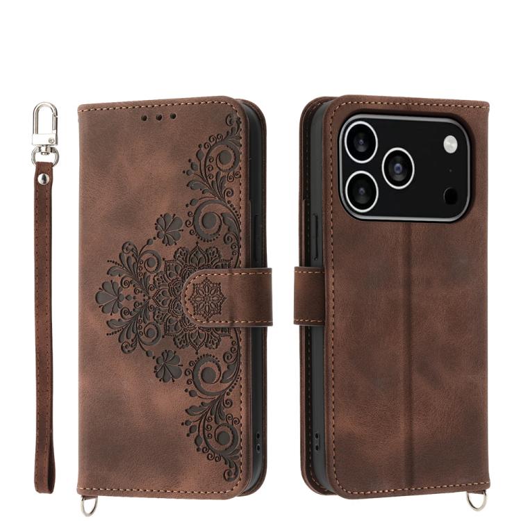 Skin-feel Flowers Embossed Wallet Leather Phone Case, For iPhone 17 Pro Max, For iPhone 17 Pro, For iPhone 17, For iPhone 17 Air