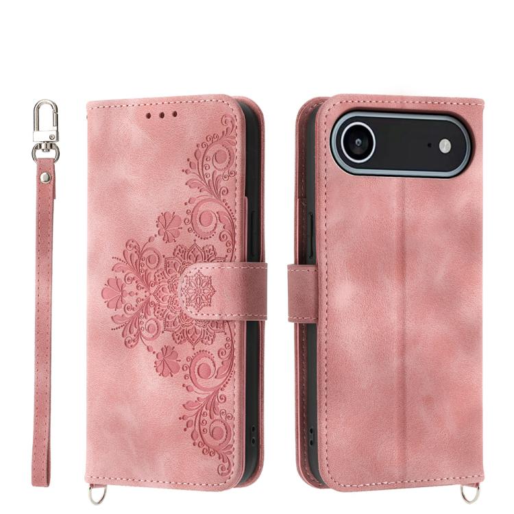 Skin-feel Flowers Embossed Wallet Leather Phone Case, For iPhone 17 Pro Max, For iPhone 17 Pro, For iPhone 17, For iPhone 17 Air