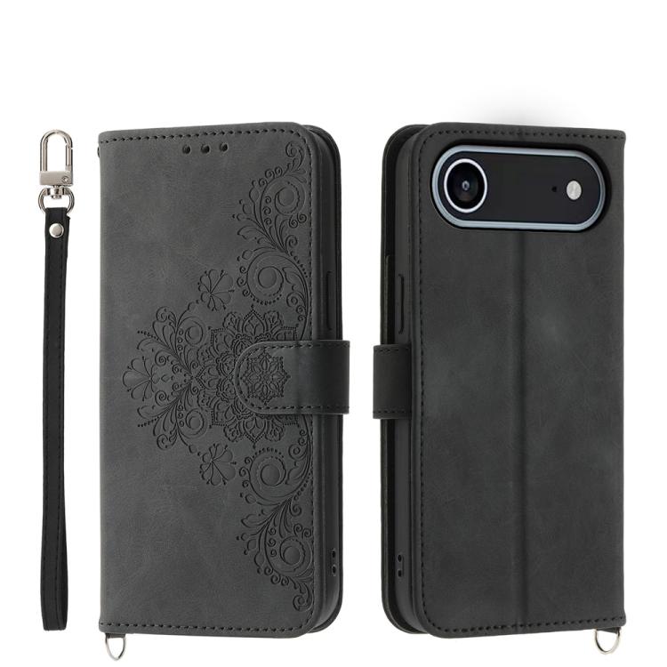 Skin-feel Flowers Embossed Wallet Leather Phone Case, For iPhone 17 Pro Max, For iPhone 17 Pro, For iPhone 17, For iPhone 17 Air