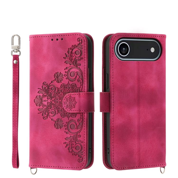 Skin-feel Flowers Embossed Wallet Leather Phone Case, For iPhone 17 Pro Max, For iPhone 17 Pro, For iPhone 17, For iPhone 17 Air