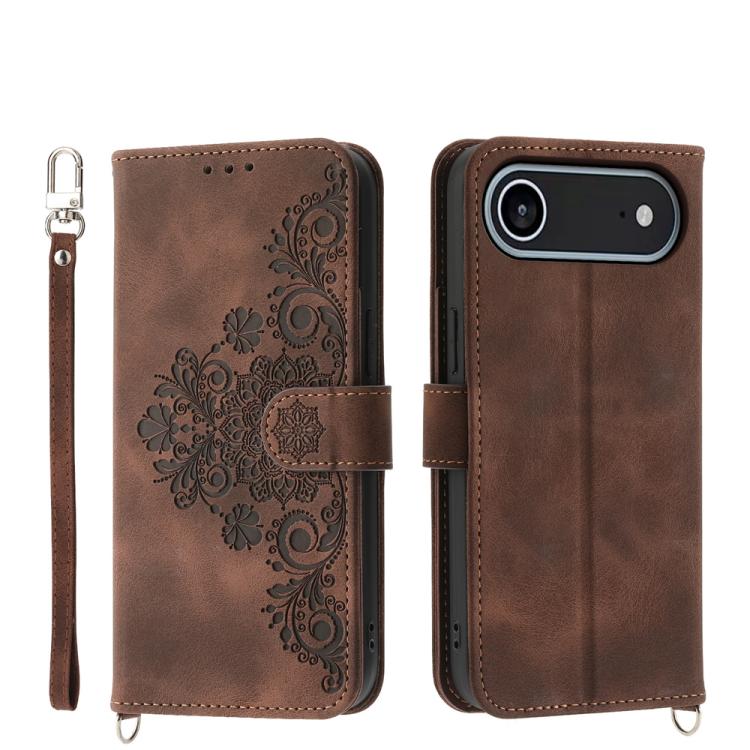 Skin-feel Flowers Embossed Wallet Leather Phone Case, For iPhone 17 Pro Max, For iPhone 17 Pro, For iPhone 17, For iPhone 17 Air