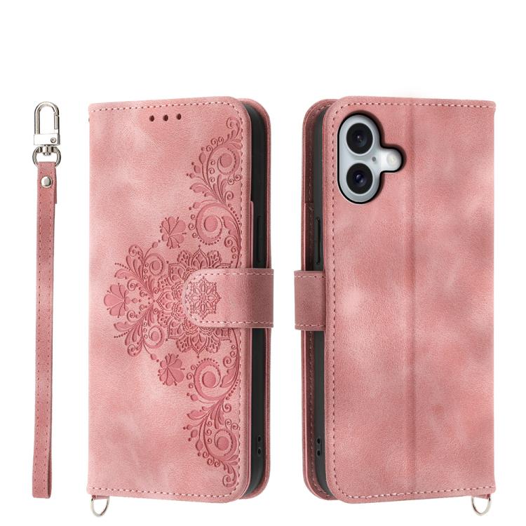 Skin-feel Flowers Embossed Wallet Leather Phone Case, For iPhone 17 Pro Max, For iPhone 17 Pro, For iPhone 17, For iPhone 17 Air