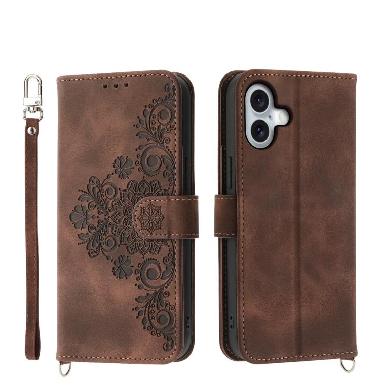 Skin-feel Flowers Embossed Wallet Leather Phone Case, For iPhone 17 Pro Max, For iPhone 17 Pro, For iPhone 17, For iPhone 17 Air