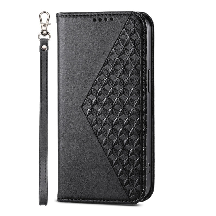 Cubic Grid Calf Texture Magnetic Leather Phone Case, For iPhone 16, For iPhone 15 Pro Max, For iPhone 15 Pro, For iPhone 15 Plus