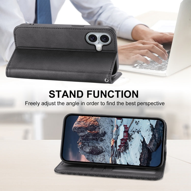 Cubic Grid Calf Texture Magnetic Leather Phone Case, For iPhone 16, For iPhone 15 Pro Max, For iPhone 15 Pro, For iPhone 15 Plus