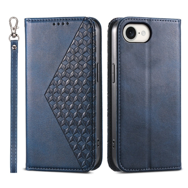 Cubic Grid Calf Texture Magnetic Leather Phone Case