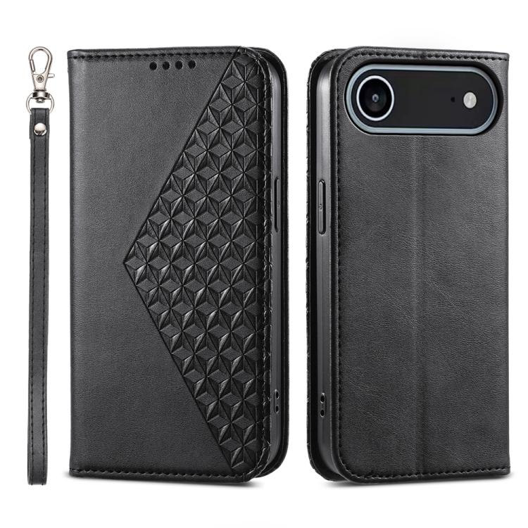 Cubic Grid Calf Texture Magnetic Leather Phone Case, For iPhone 17 Pro Max, For iPhone 17 Pro, For iPhone 17, For iPhone 17 Air