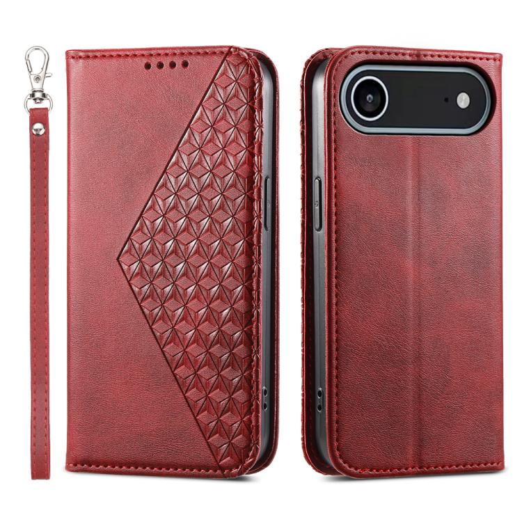 Cubic Grid Calf Texture Magnetic Leather Phone Case, For iPhone 17 Pro Max, For iPhone 17 Pro, For iPhone 17, For iPhone 17 Air