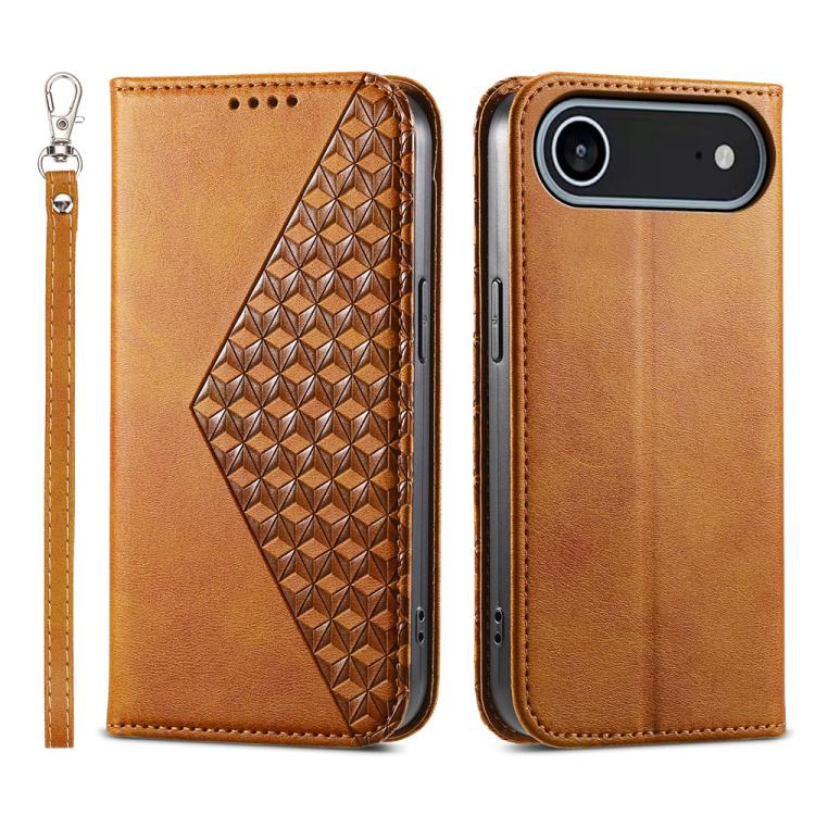 Cubic Grid Calf Texture Magnetic Leather Phone Case, For iPhone 17 Pro Max, For iPhone 17 Pro, For iPhone 17, For iPhone 17 Air