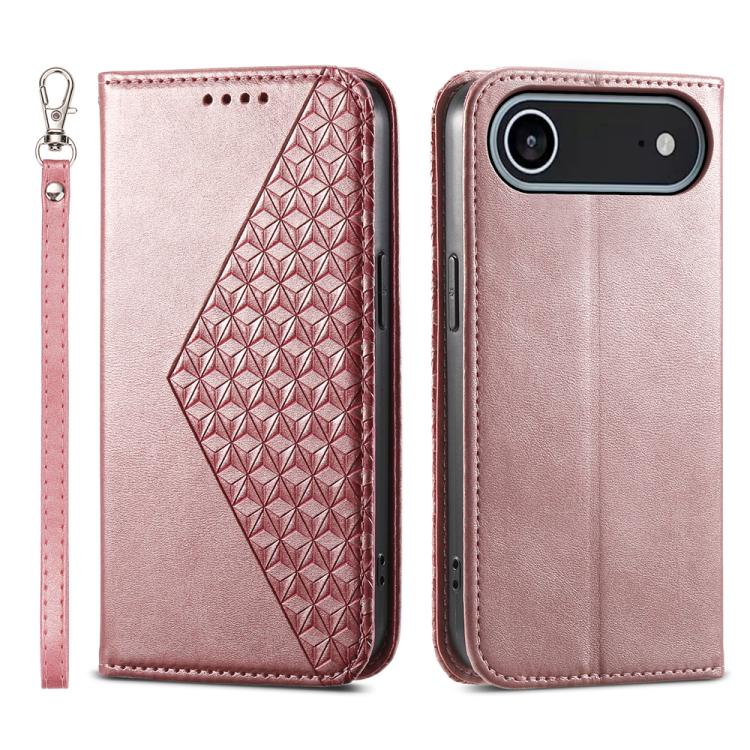 Cubic Grid Calf Texture Magnetic Leather Phone Case, For iPhone 17 Pro Max, For iPhone 17 Pro, For iPhone 17, For iPhone 17 Air