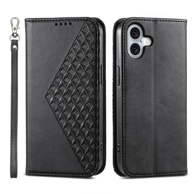 Cubic Grid Calf Texture Magnetic Leather Phone Case, For iPhone 17 Pro Max, For iPhone 17 Pro, For iPhone 17, For iPhone 17 Air
