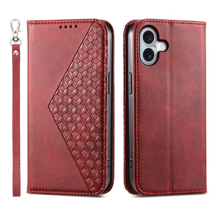 Cubic Grid Calf Texture Magnetic Leather Phone Case, For iPhone 17 Pro Max, For iPhone 17 Pro, For iPhone 17, For iPhone 17 Air