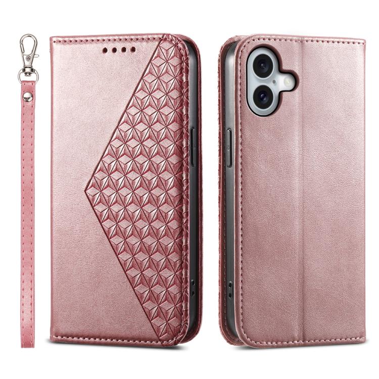 Cubic Grid Calf Texture Magnetic Leather Phone Case, For iPhone 17 Pro Max, For iPhone 17 Pro, For iPhone 17, For iPhone 17 Air
