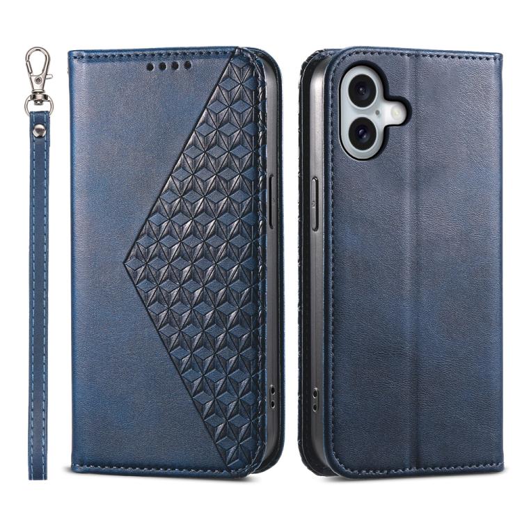 Cubic Grid Calf Texture Magnetic Leather Phone Case, For iPhone 17 Pro Max, For iPhone 17 Pro, For iPhone 17, For iPhone 17 Air