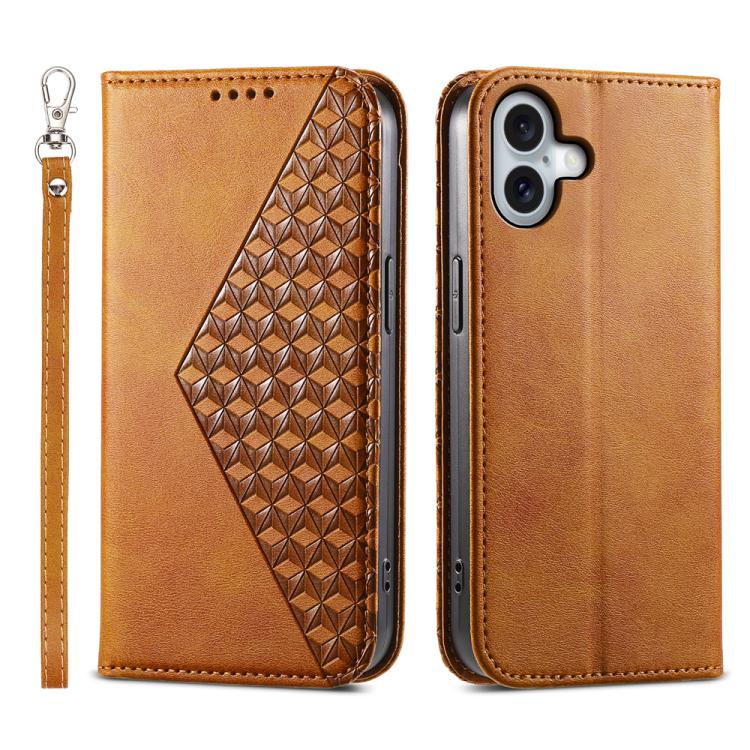 Cubic Grid Calf Texture Magnetic Leather Phone Case, For iPhone 17 Pro Max, For iPhone 17 Pro, For iPhone 17, For iPhone 17 Air