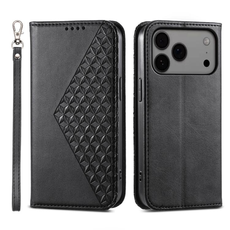Cubic Grid Calf Texture Magnetic Leather Phone Case, For iPhone 17 Pro Max, For iPhone 17 Pro, For iPhone 17, For iPhone 17 Air