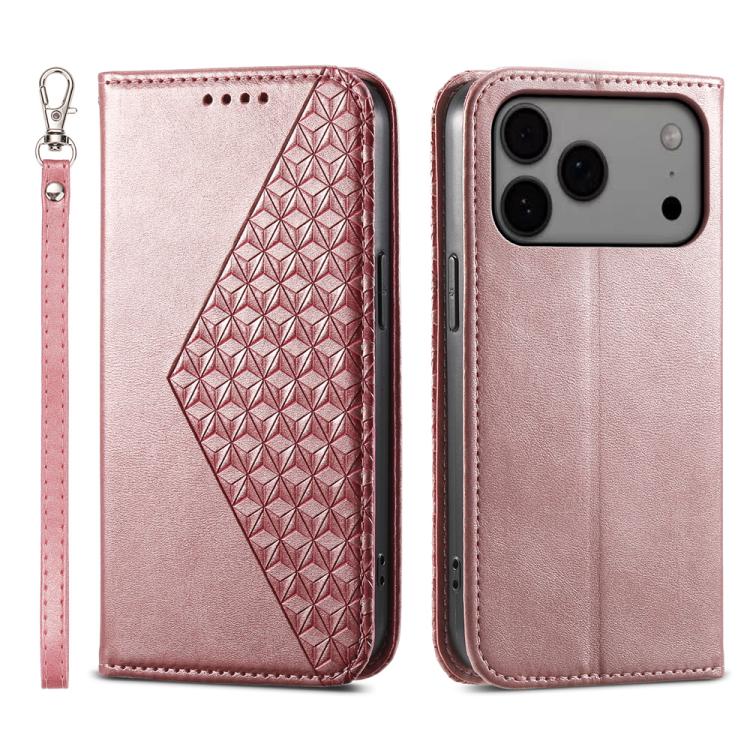 Cubic Grid Calf Texture Magnetic Leather Phone Case, For iPhone 17 Pro Max, For iPhone 17 Pro, For iPhone 17, For iPhone 17 Air