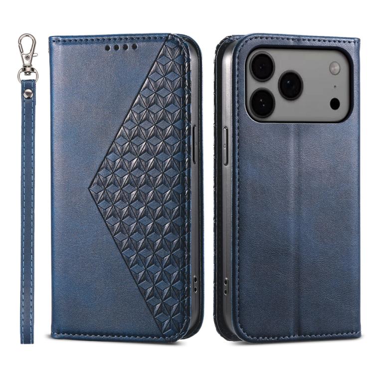 Cubic Grid Calf Texture Magnetic Leather Phone Case, For iPhone 17 Pro Max, For iPhone 17 Pro, For iPhone 17, For iPhone 17 Air