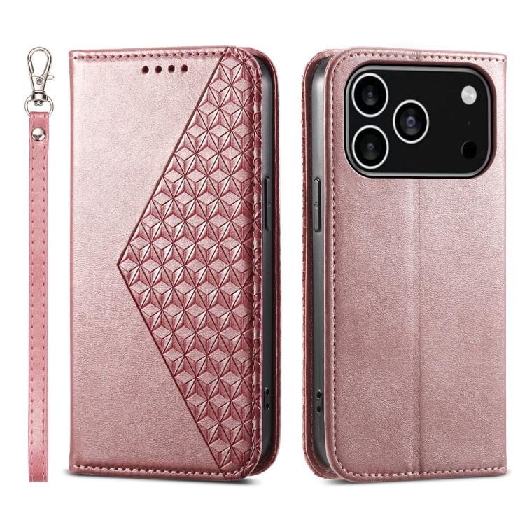 Cubic Grid Calf Texture Magnetic Leather Phone Case, For iPhone 17 Pro Max, For iPhone 17 Pro, For iPhone 17, For iPhone 17 Air