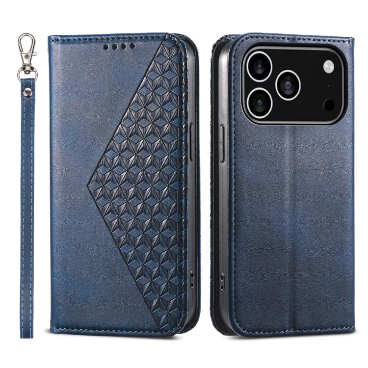 Cubic Grid Calf Texture Magnetic Leather Phone Case, For iPhone 17 Pro Max, For iPhone 17 Pro, For iPhone 17, For iPhone 17 Air