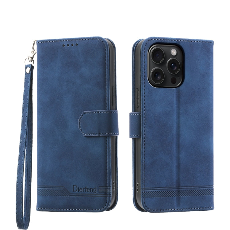 Dierfeng Dream Line TPU Hybrid PU Leather Phone Case, For iPhone 16, For iPhone 15 Pro Max, For iPhone 15 Pro, For iPhone 15 Plus