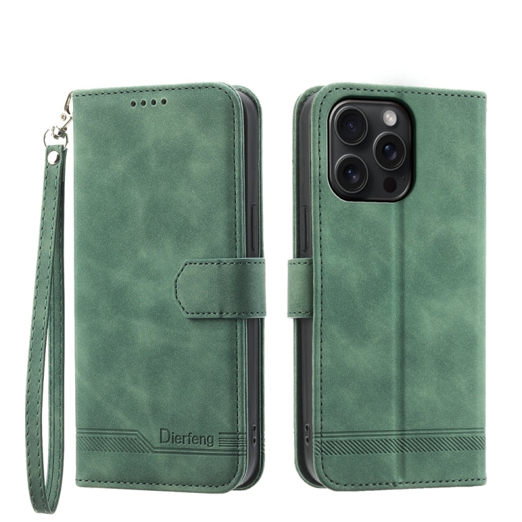 Dierfeng Dream Line TPU Hybrid PU Leather Phone Case, For iPhone 16, For iPhone 15 Pro Max, For iPhone 15 Pro, For iPhone 15 Plus