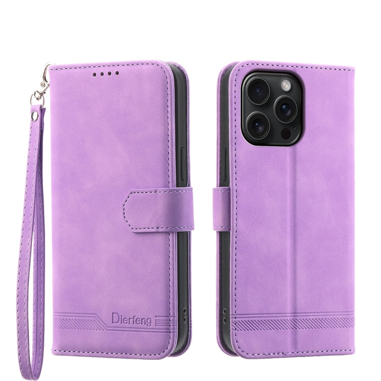 Dierfeng Dream Line TPU Hybrid PU Leather Phone Case, For iPhone 16, For iPhone 15 Pro Max, For iPhone 15 Pro, For iPhone 15 Plus