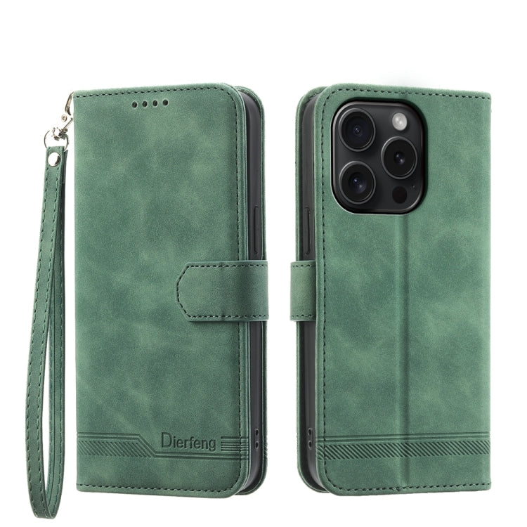 Dierfeng Dream Line TPU Hybrid PU Leather Phone Case, For iPhone 16, For iPhone 15 Pro Max, For iPhone 15 Pro, For iPhone 15 Plus