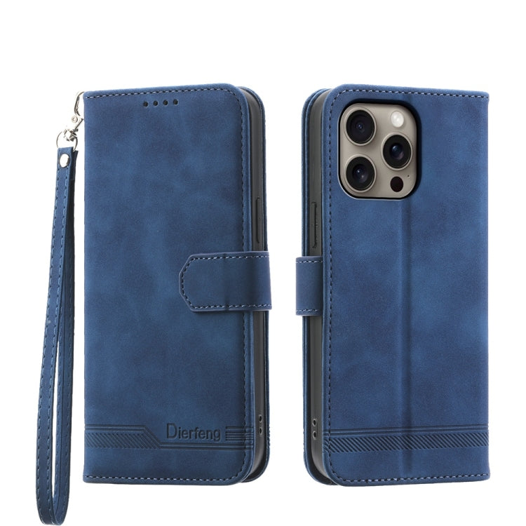 Dierfeng Dream Line TPU Hybrid PU Leather Phone Case, For iPhone 16e, For iPhone 16 Pro Max, For iPhone 16 Pro, For iPhone 16 Plus
