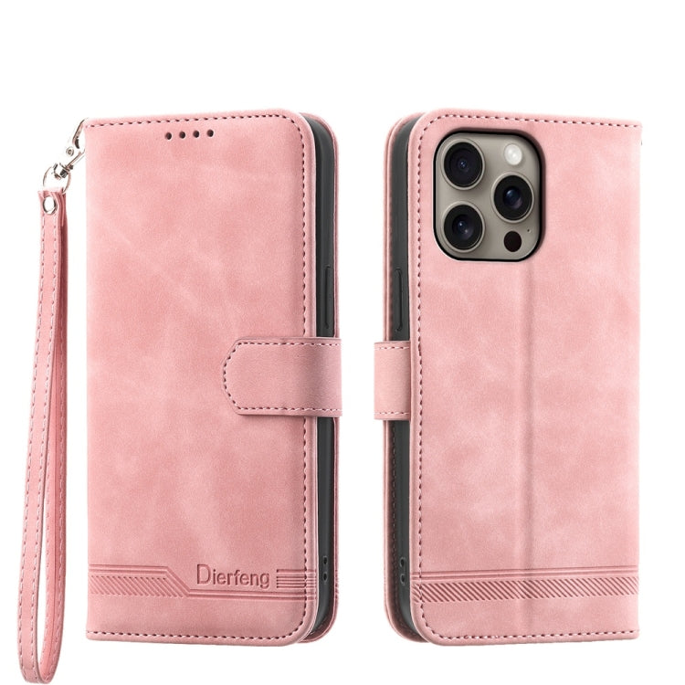 Dierfeng Dream Line TPU Hybrid PU Leather Phone Case, For iPhone 16e, For iPhone 16 Pro Max, For iPhone 16 Pro, For iPhone 16 Plus